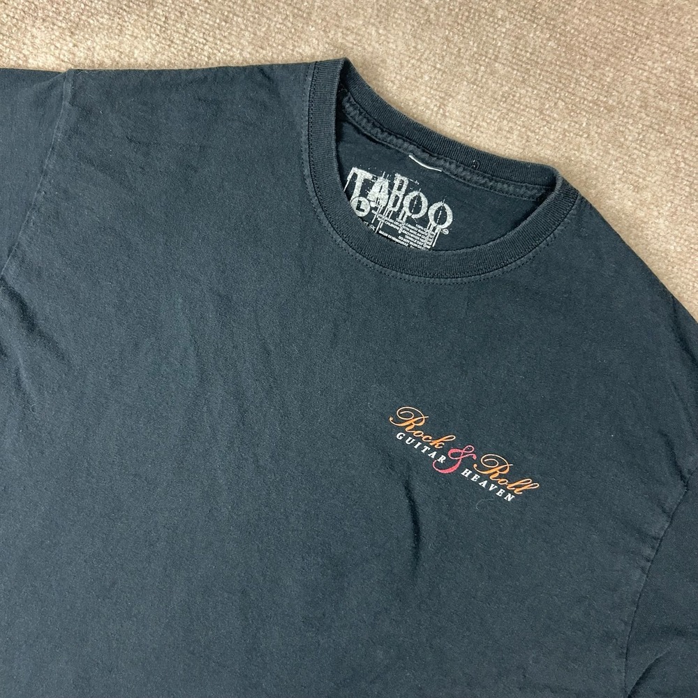 Taboo Rock & Roll Guitar Heaven T-Shirt Mens Large Black Graphic Print Cotton